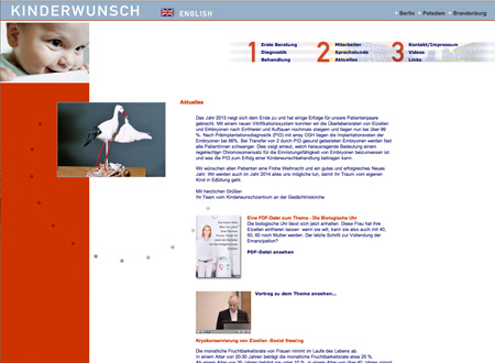 Frühere Website des Kinderwunschzentrums an der Gedächtniskirche Berlin